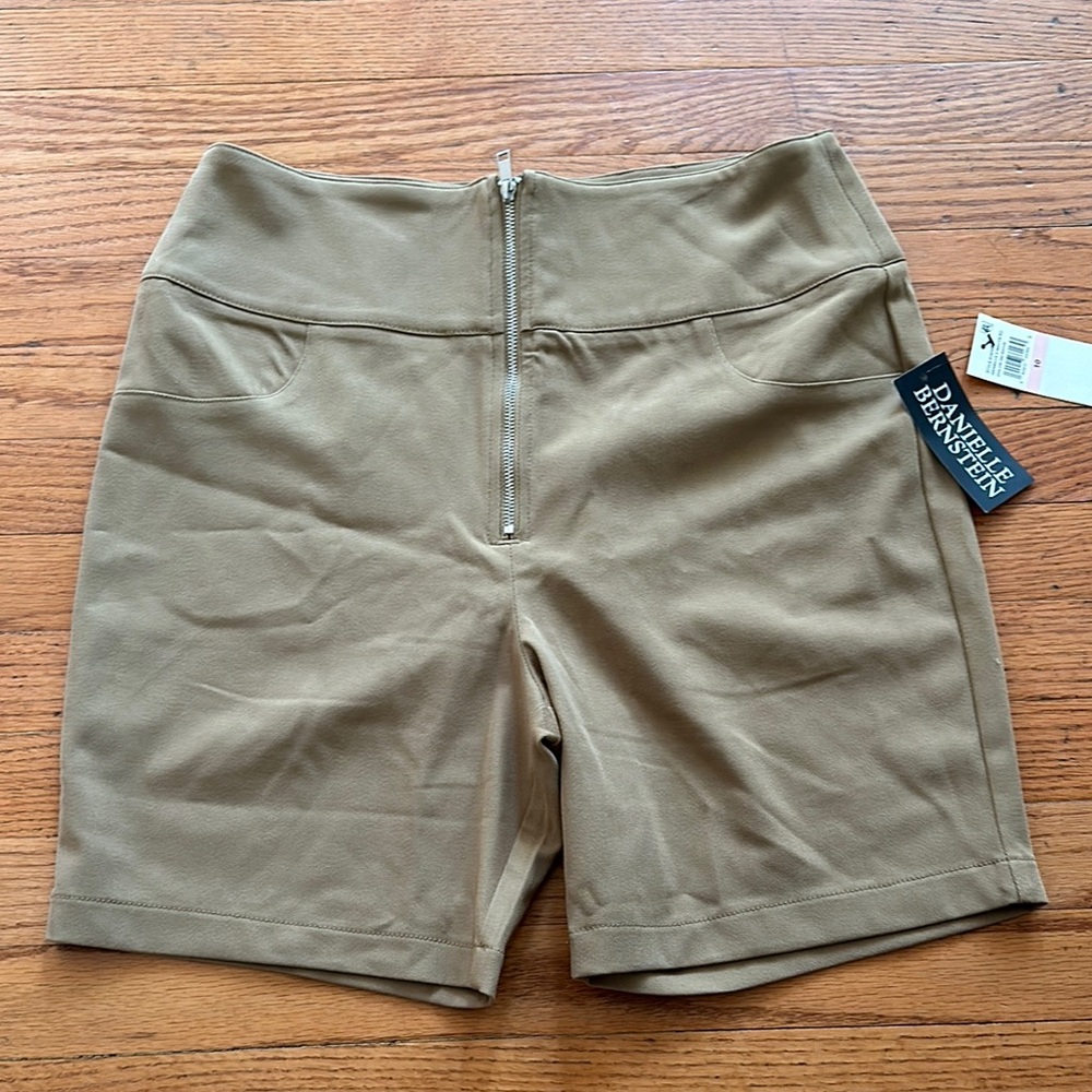 Danielle Bernstein Tan High Waist Shorts NWT
